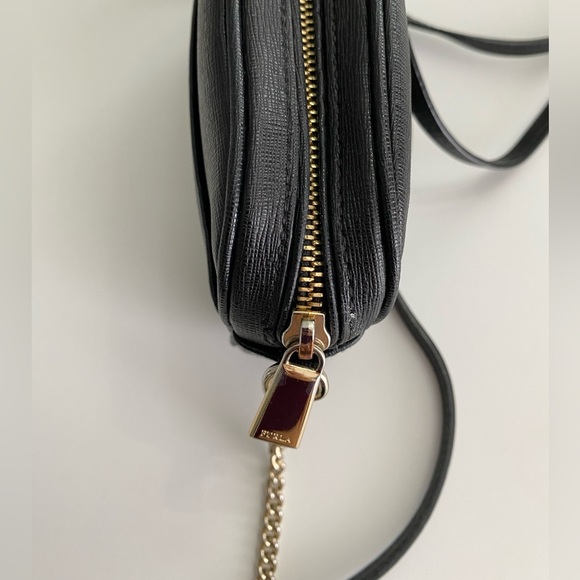 FURLA Black Leather Chain Crossbody Bag - Picture 5 of 10